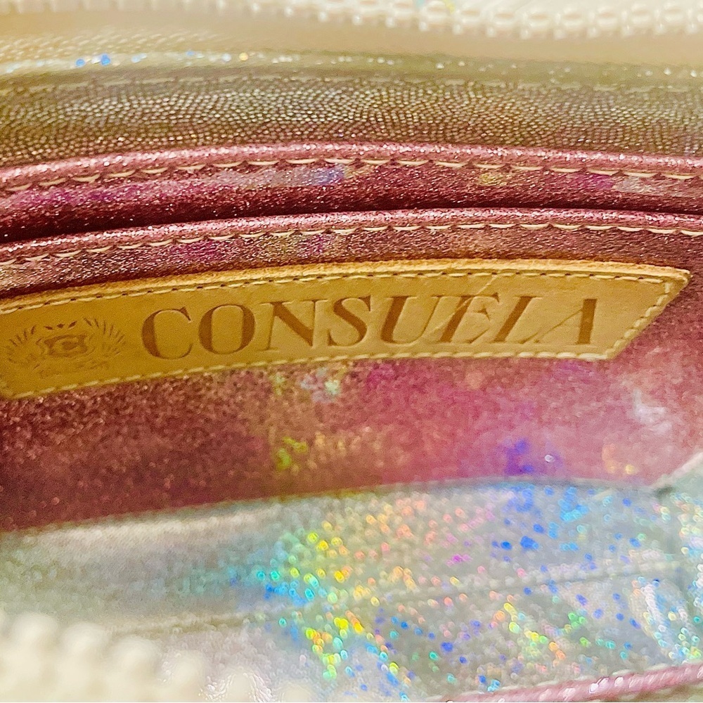 Consuela Clay Midway Tan and Cream Python Snakeskin Print Crossbody Bag - Picture 6 of 10